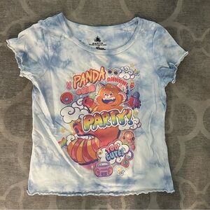 Disney’s Turning Red – Red Panda blue & white tie-dye T-shirt